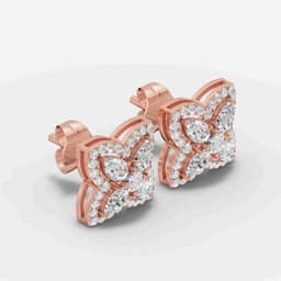 Floral Diamond Earrings - View 2
