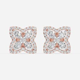 Floral Diamond Earrings - View 1