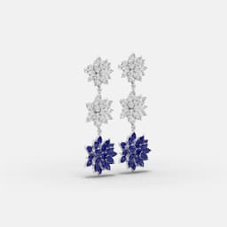 Diamond Rosette Earrings - View 2