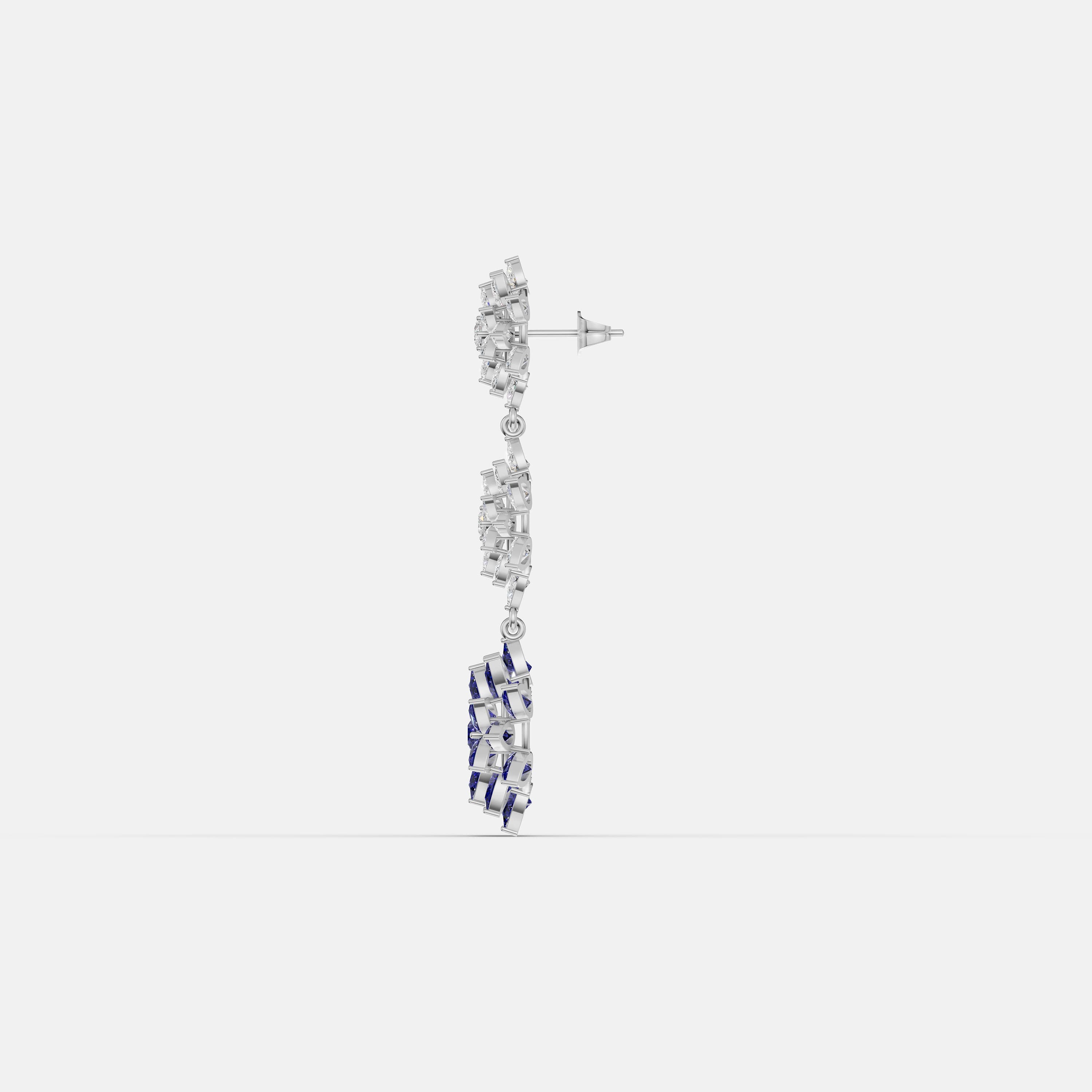 Diamond Rosette Earrings - 4