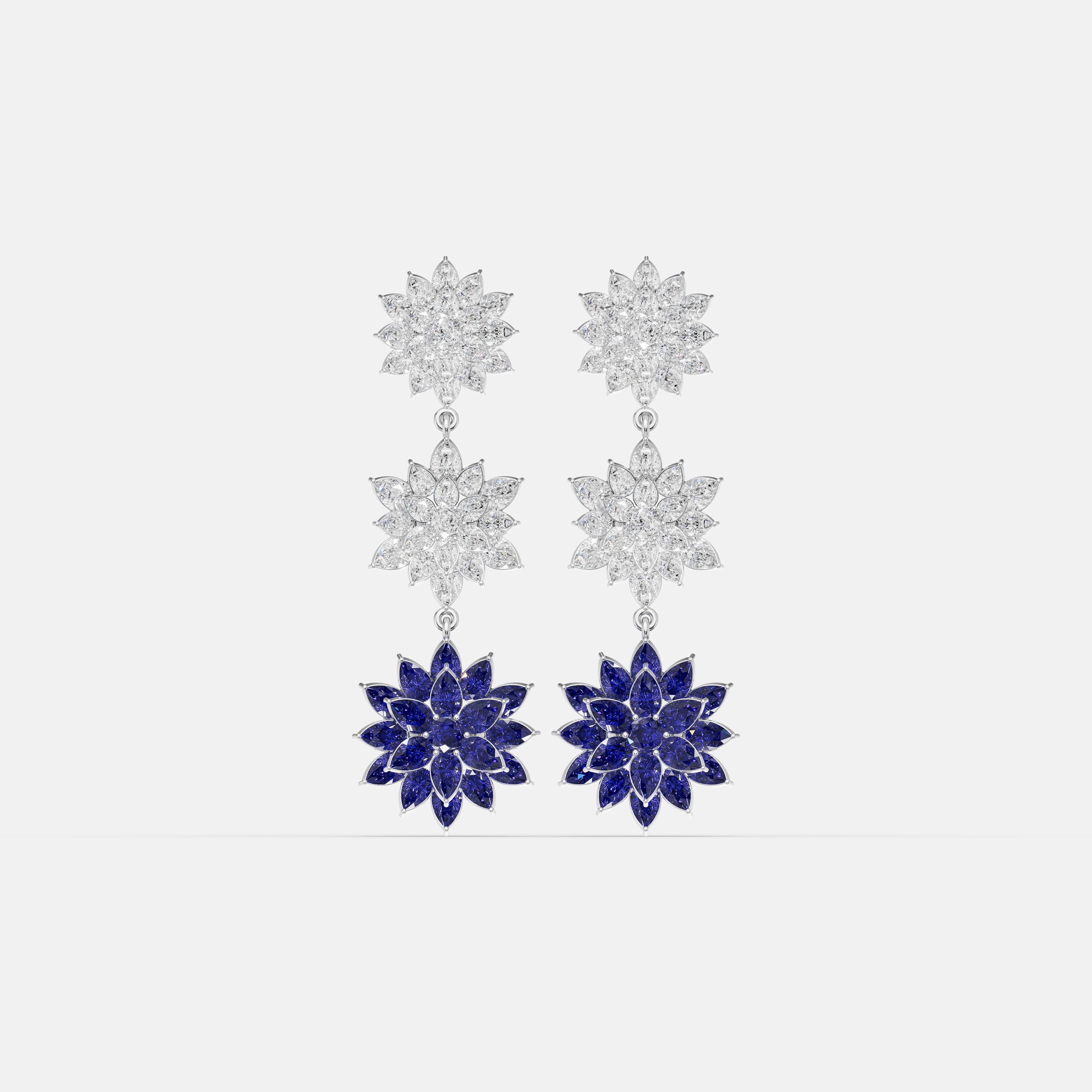 Diamond Rosette Earrings
