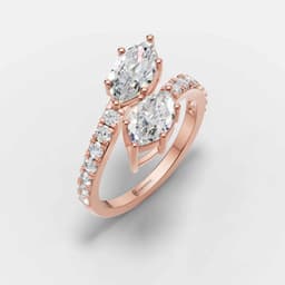 Twin Leaf Diamond Ring - View 1
