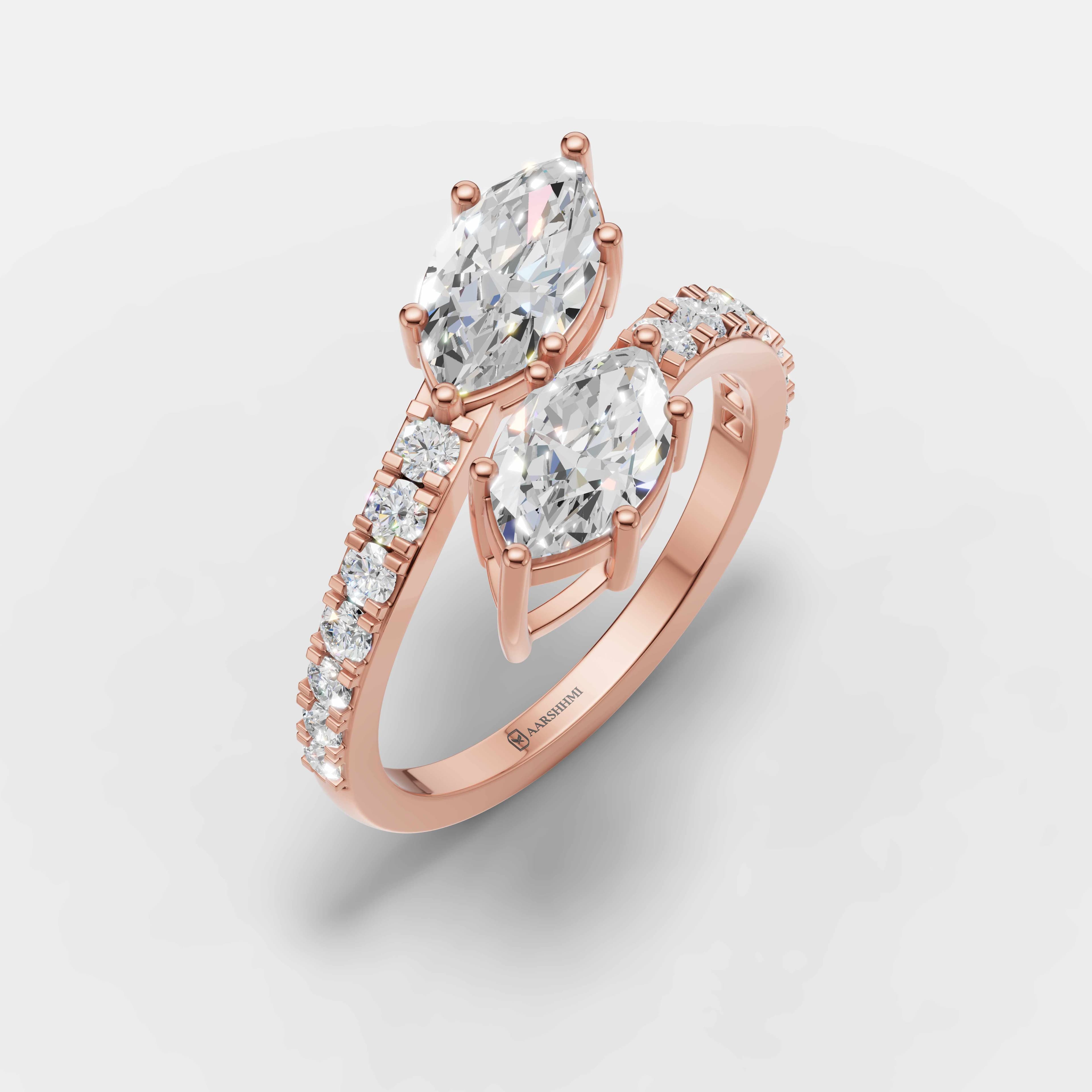 Twin Leaf Diamond Ring - 1