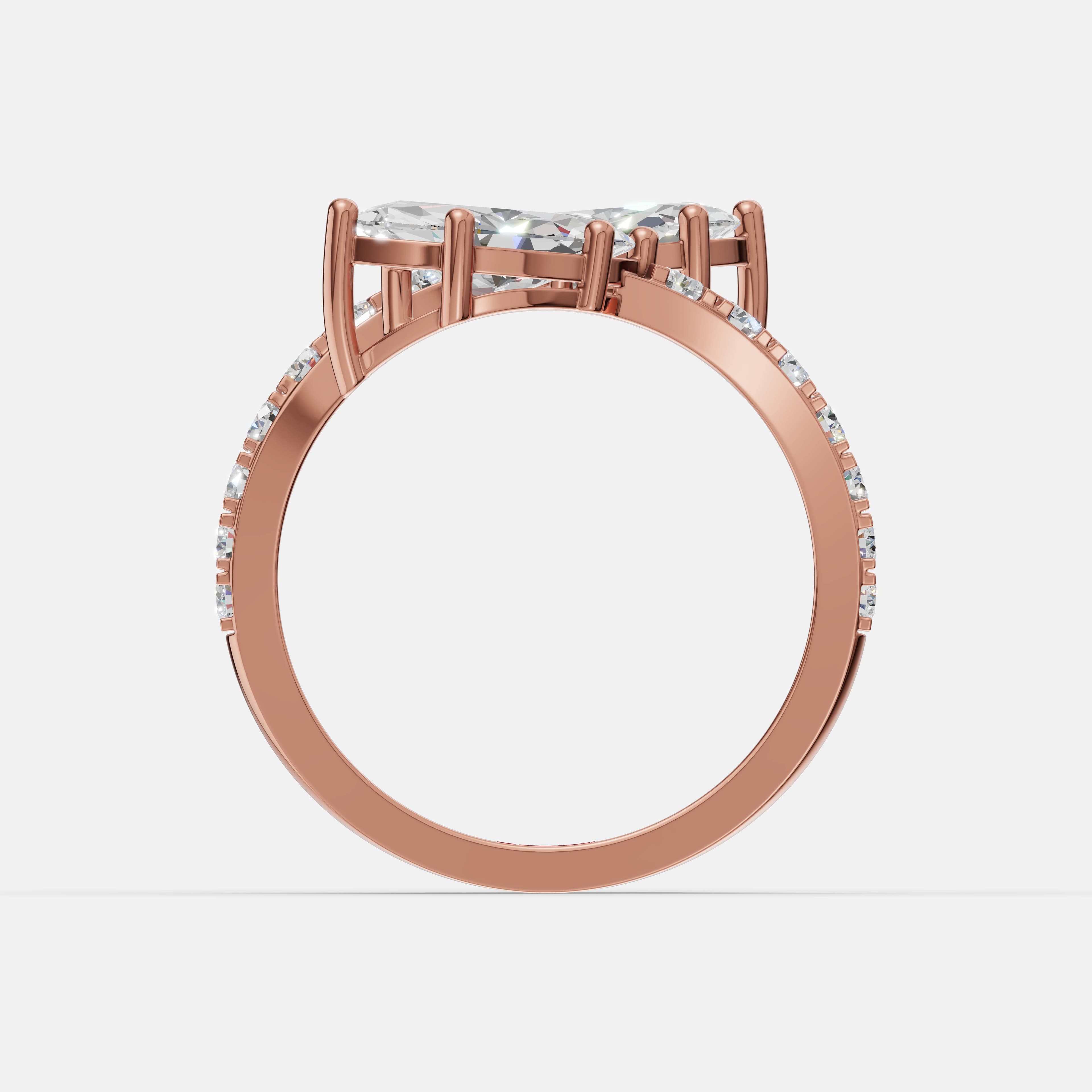 Twin Leaf Diamond Ring - 2