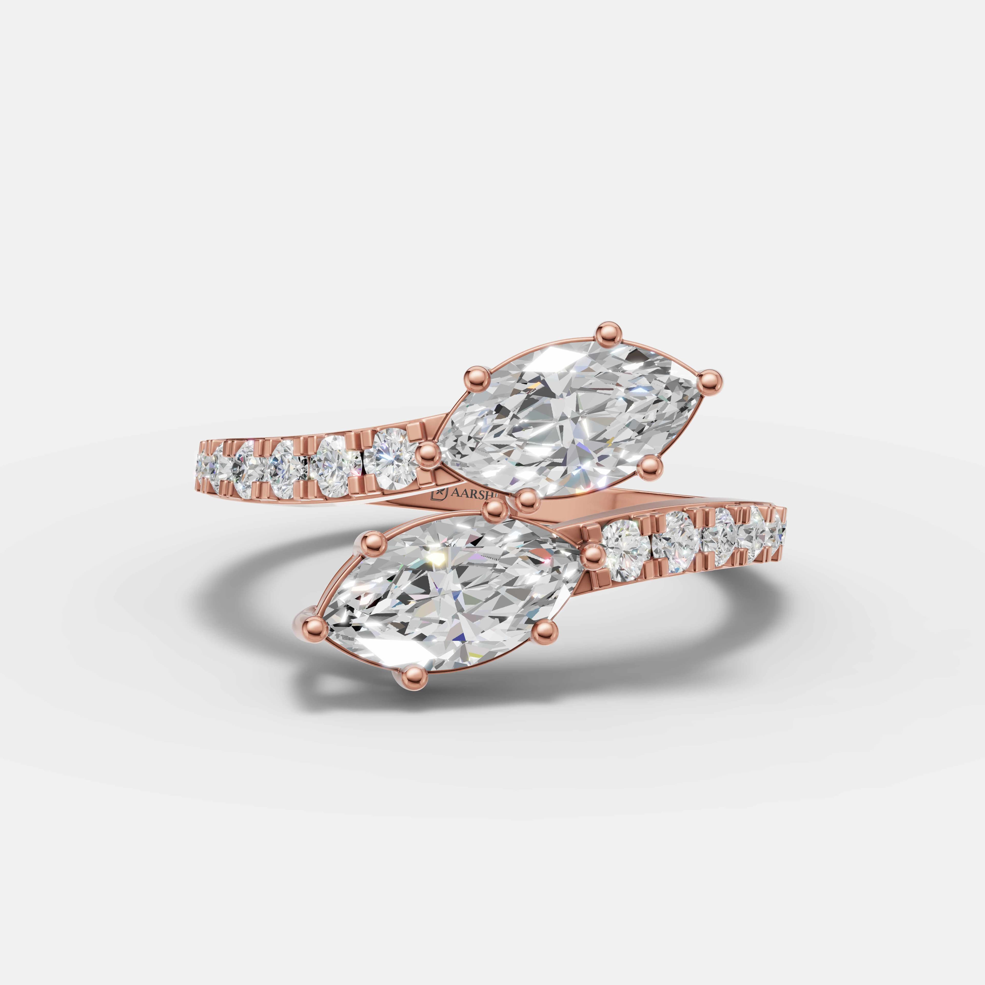 Twin Leaf Diamond Ring - 5