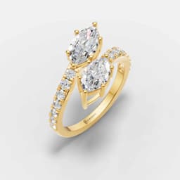 Twin Leaf Diamond Ring - View 1