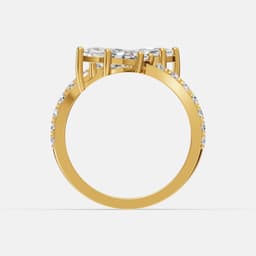 Twin Leaf Diamond Ring - View 2