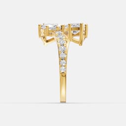 Twin Leaf Diamond Ring - View 3