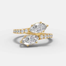 Twin Leaf Diamond Ring - View 5