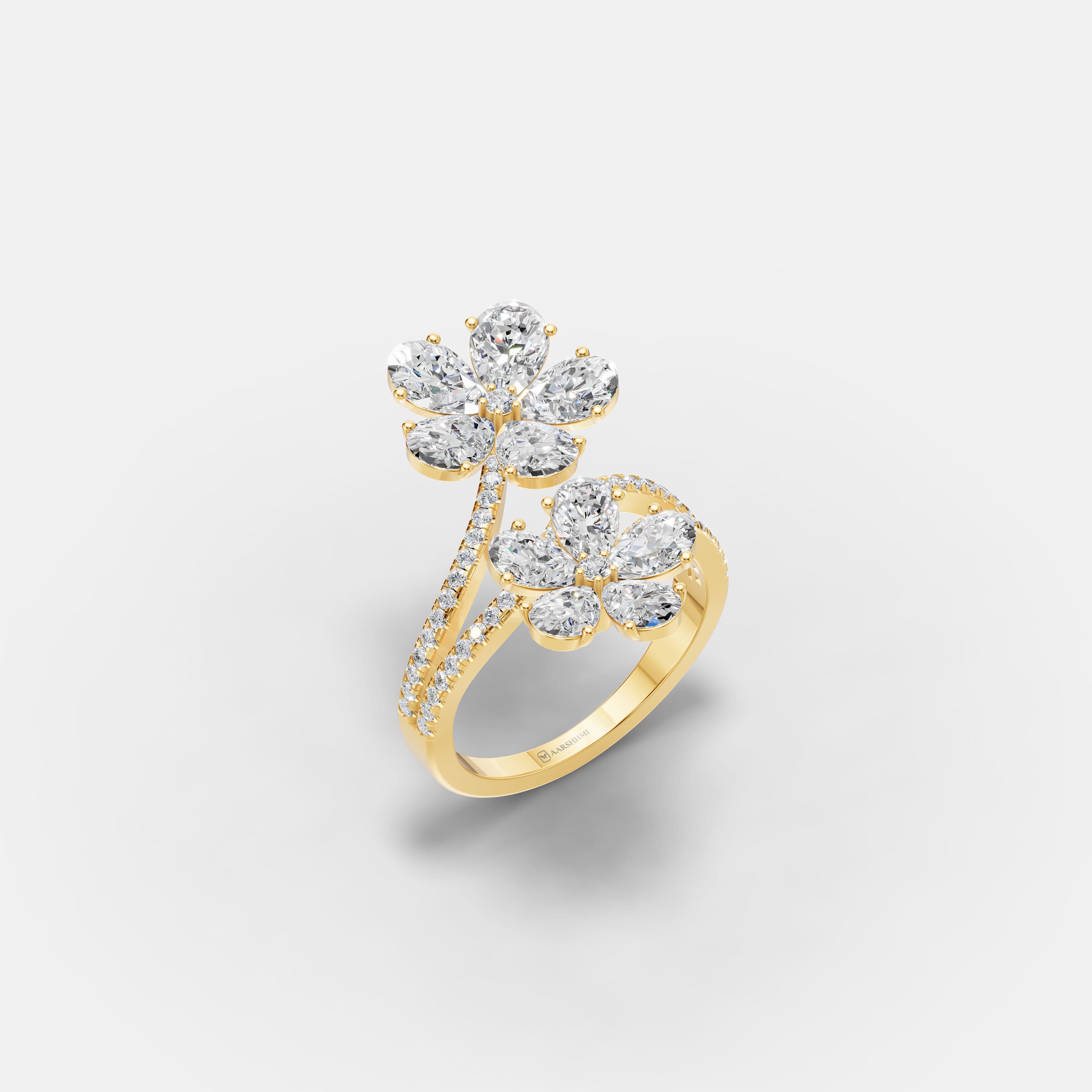 Newglow Swirl Cluster Diamond Ring - 2