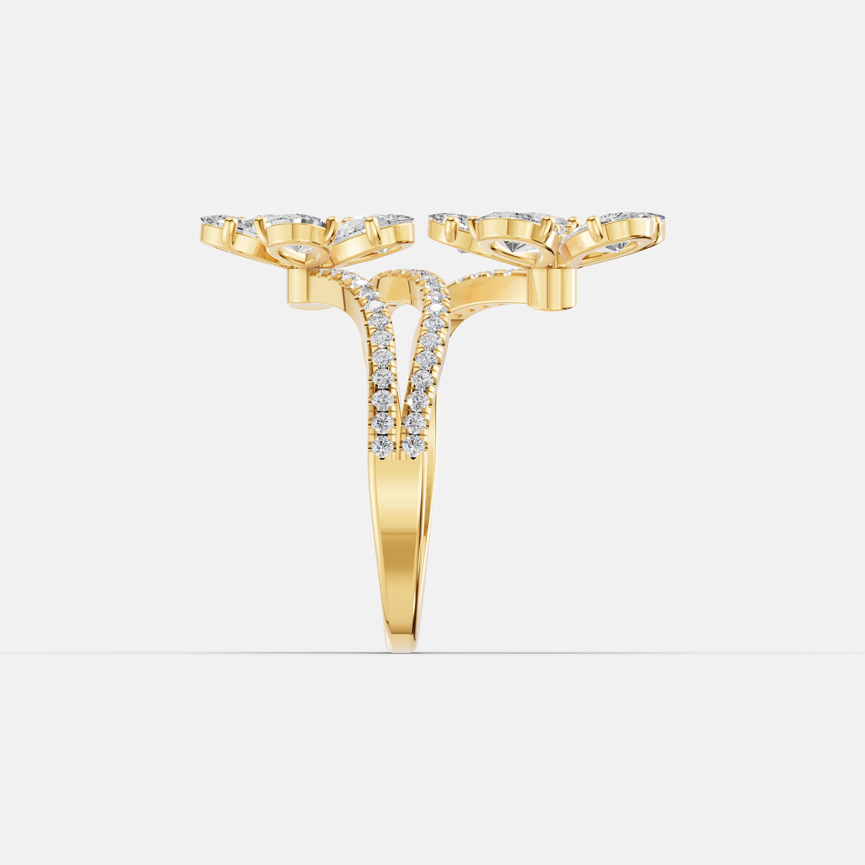 Newglow Swirl Cluster Diamond Ring - 5