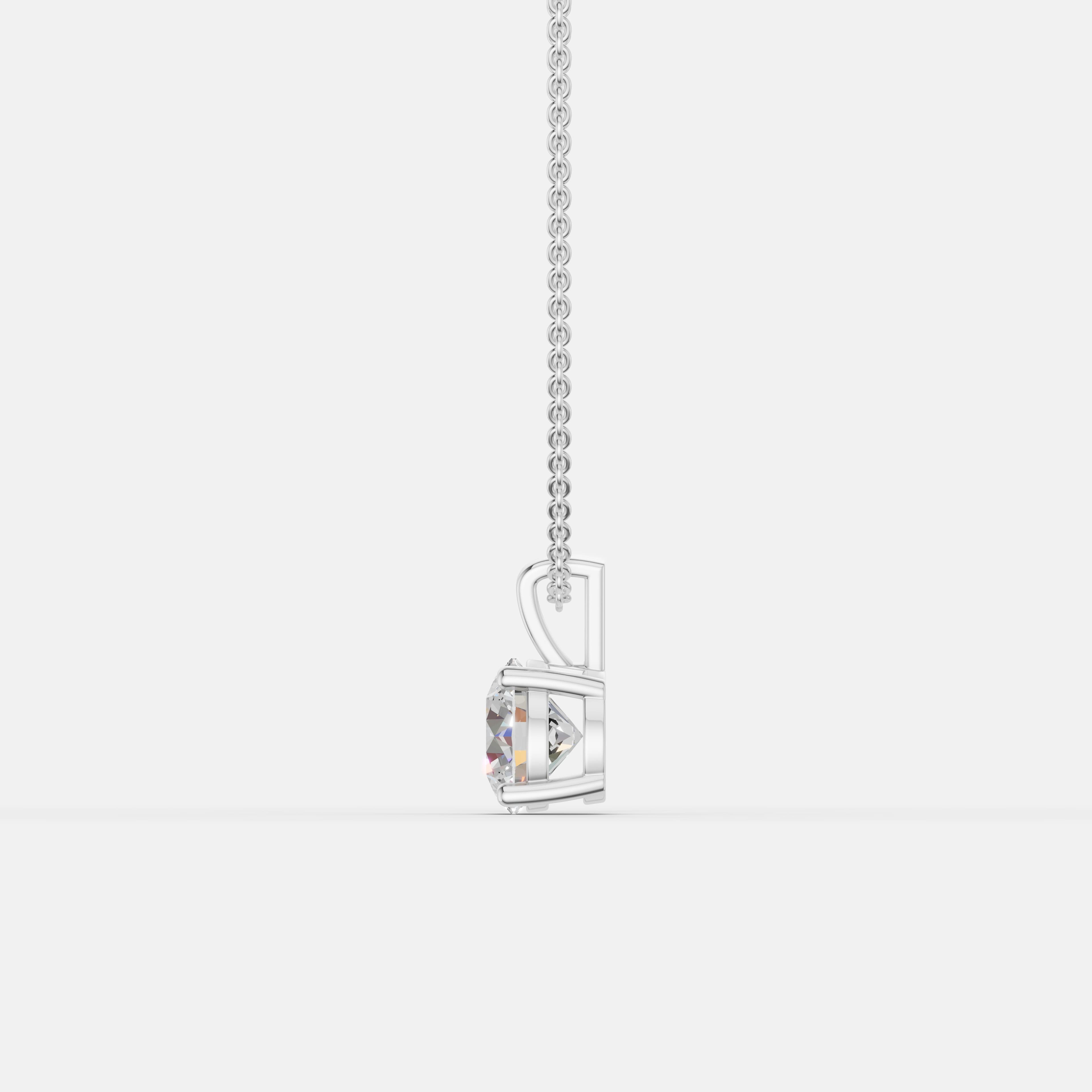 Classic Solitaire Diamond Pendant - 4
