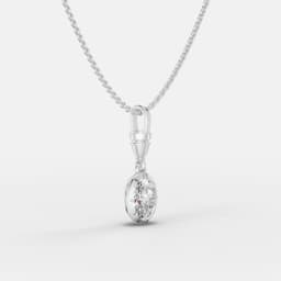 Classic Oval Diamond Pendant - View 2