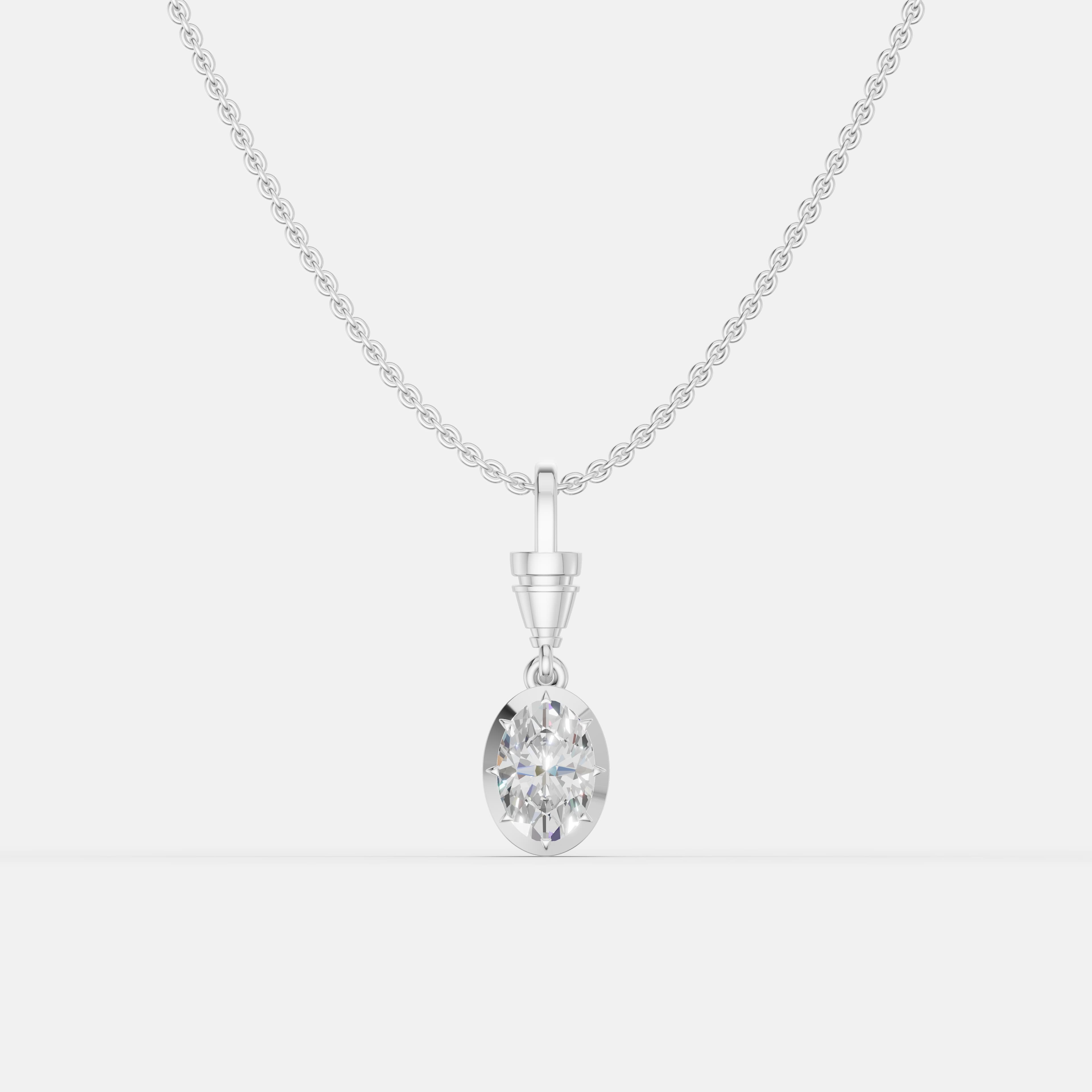 Classic Oval Diamond Pendant