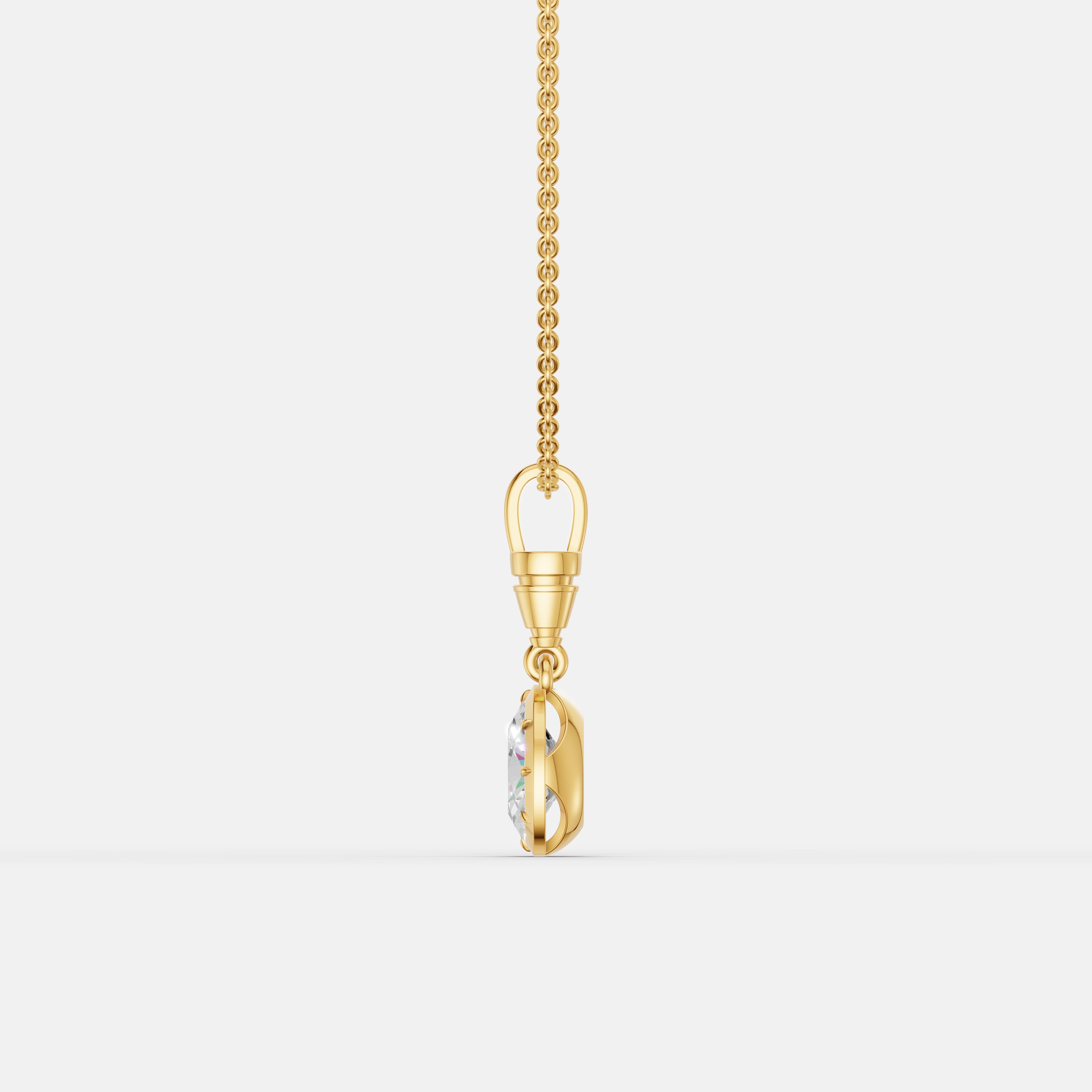 Classic Oval Diamond Pendant - 4