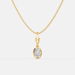 Classic Oval Diamond Pendant - View 1