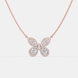 Fluttering Diamond Butterfly Pendant - View 1
