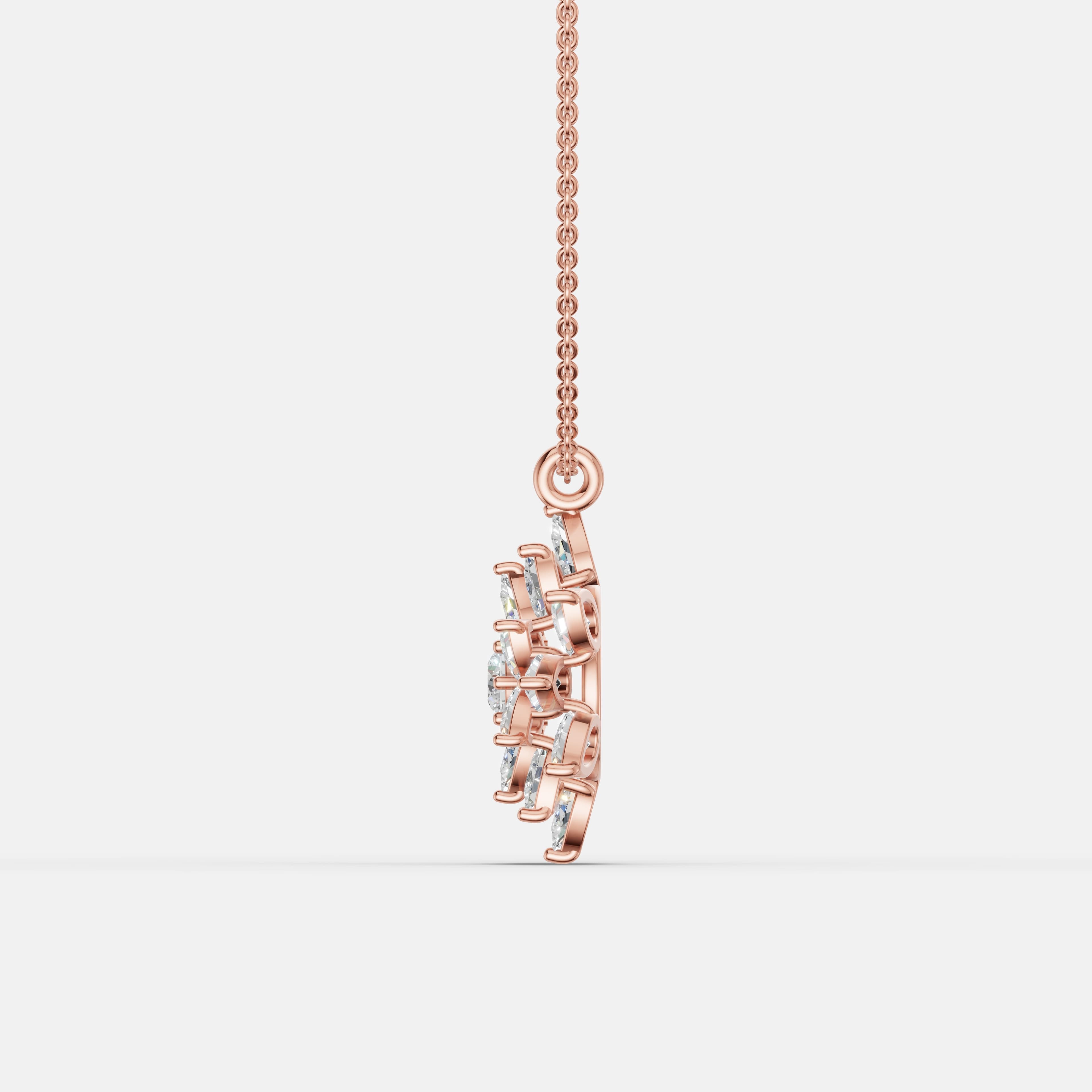 Starlight Blossom Diamond Pendant - 4