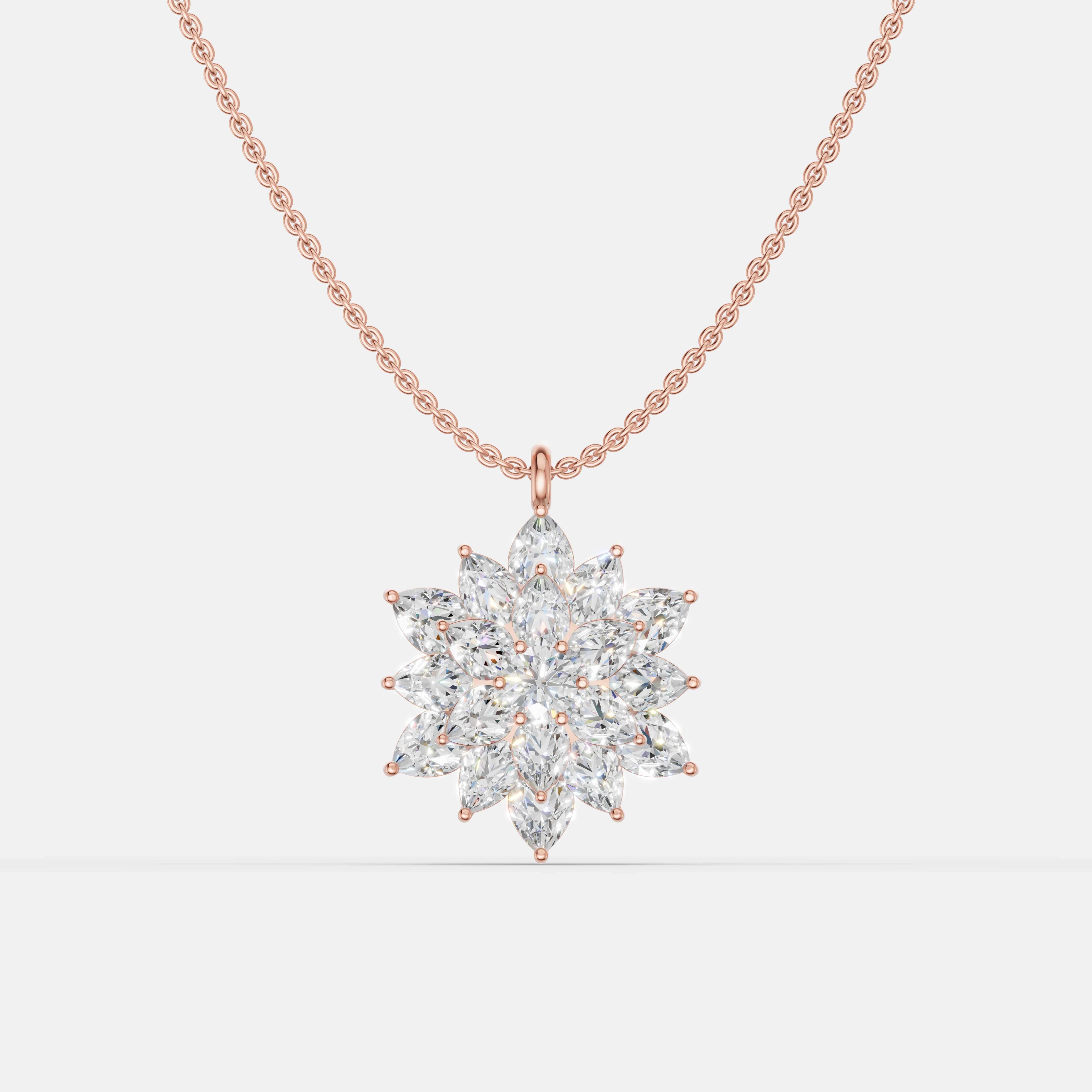 Starlight Blossom Diamond Pendant - 1