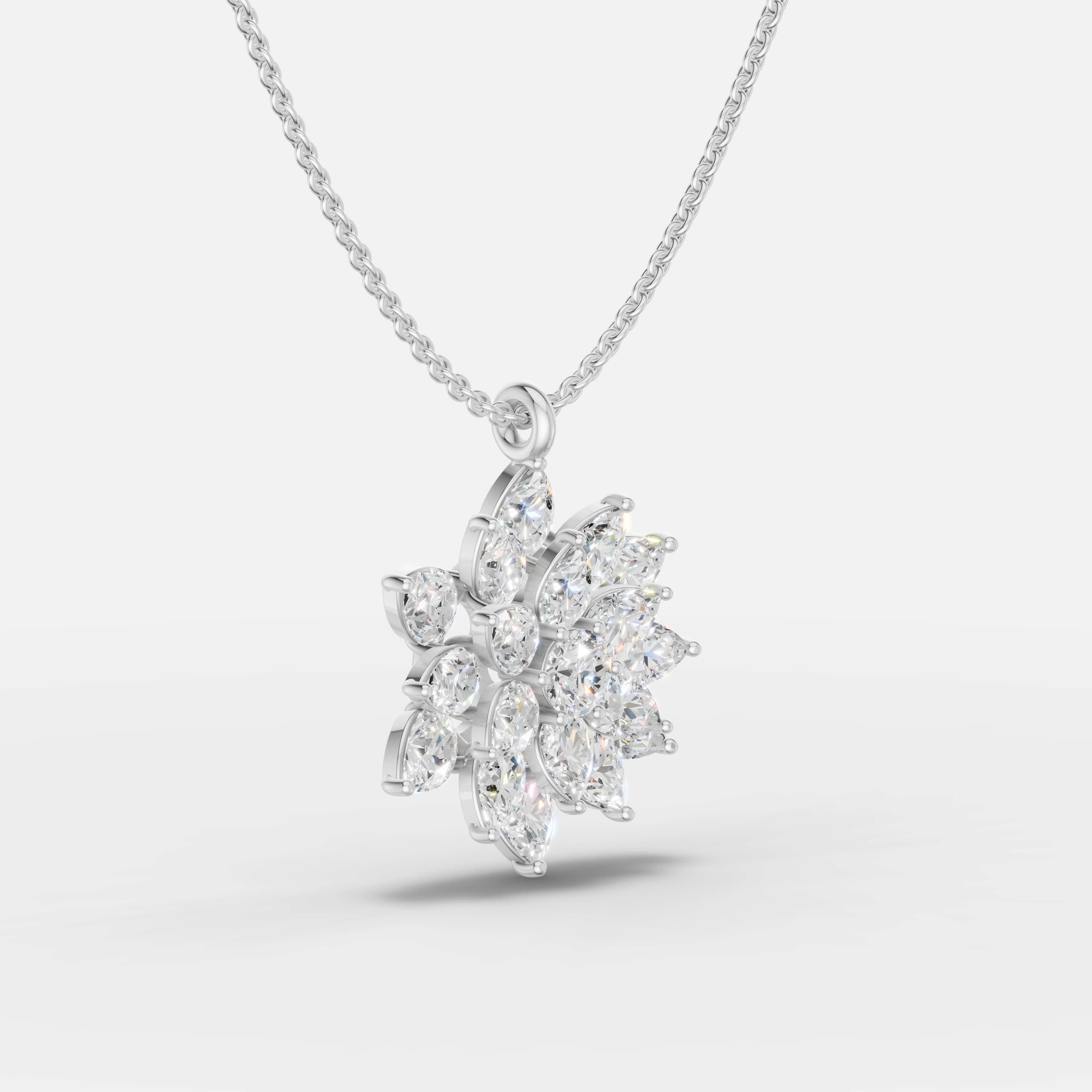 Starlight Blossom Diamond Pendant - 2