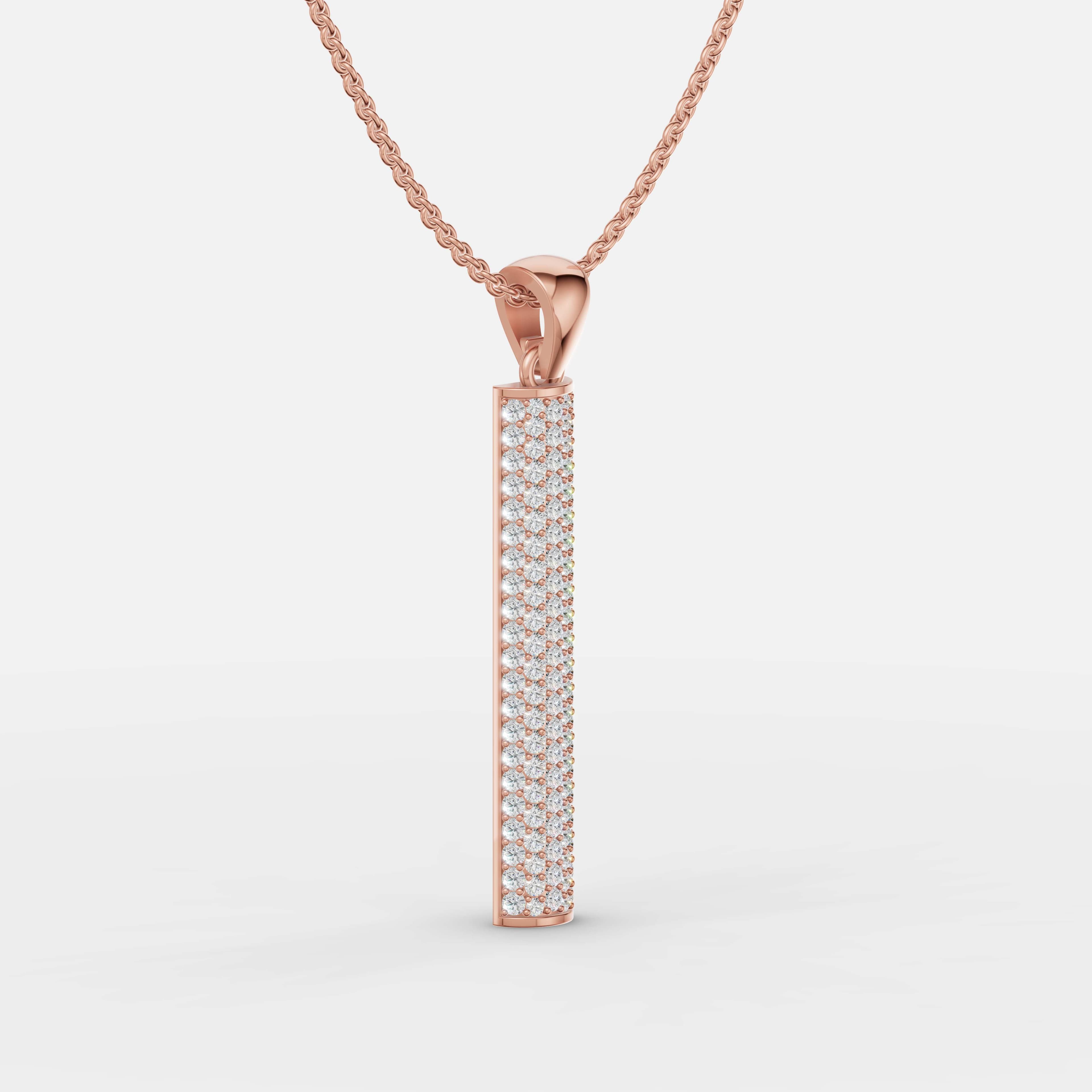 Diamond Line Bar Pendant - 2