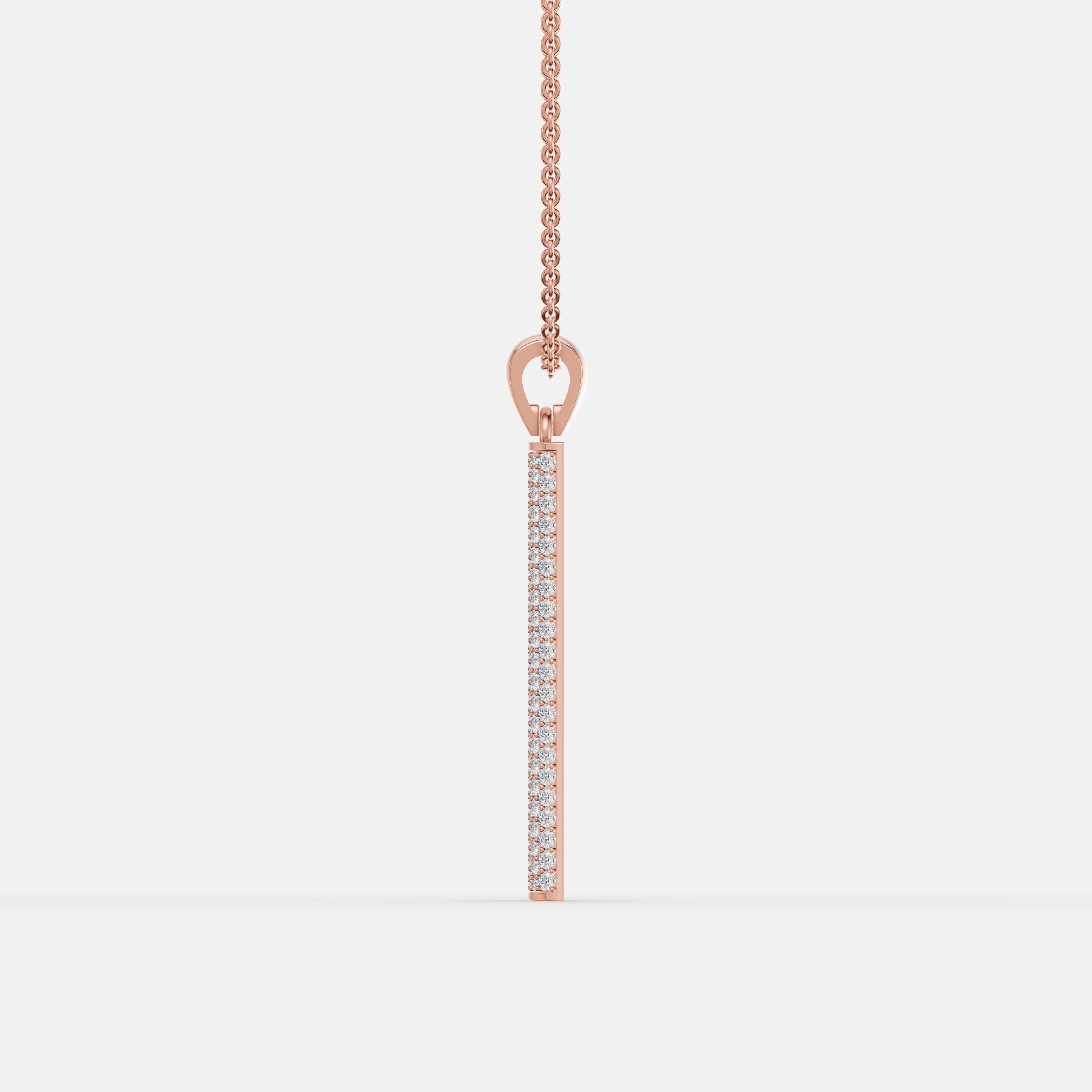 Diamond Line Bar Pendant - 4