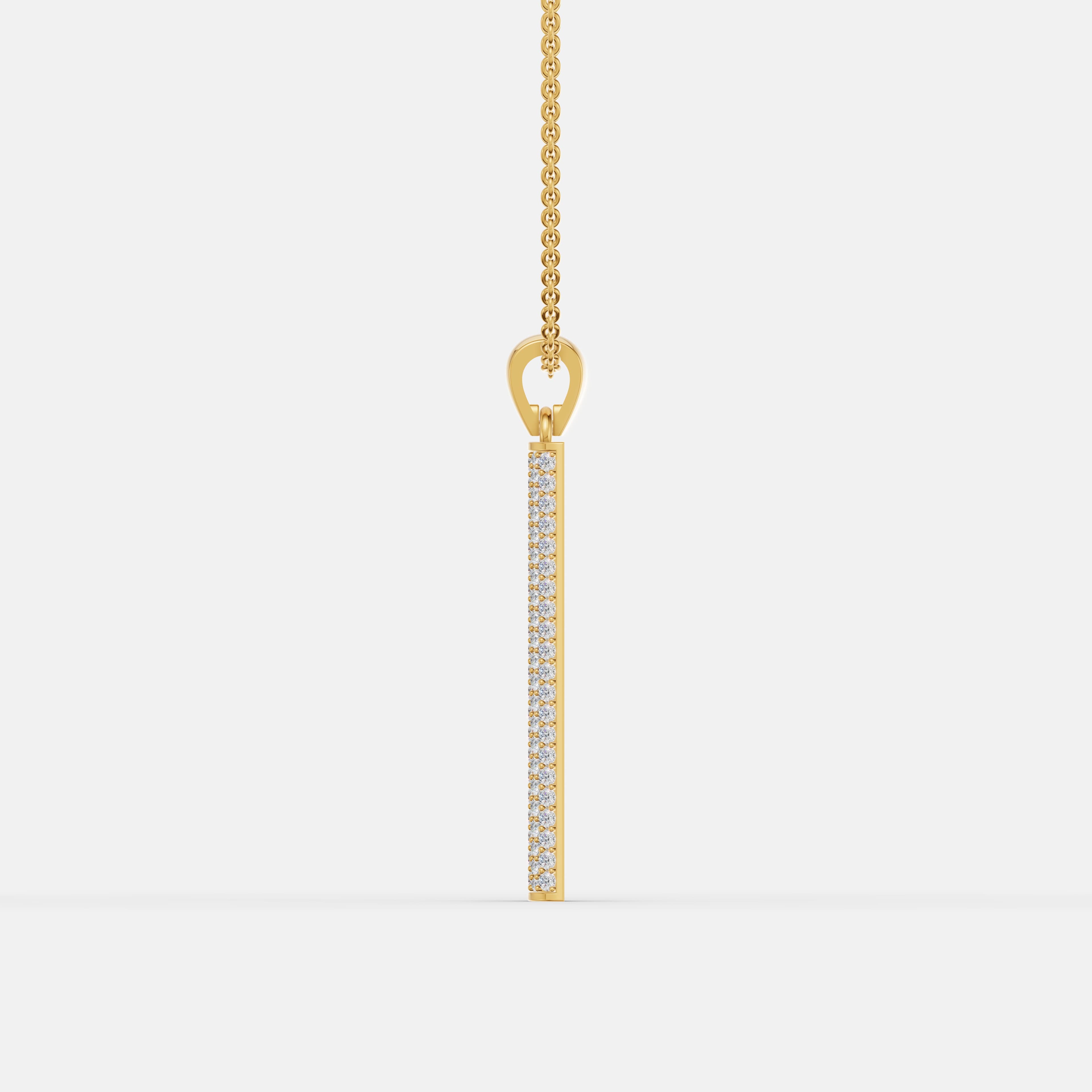 Diamond Line Bar Pendant - 4