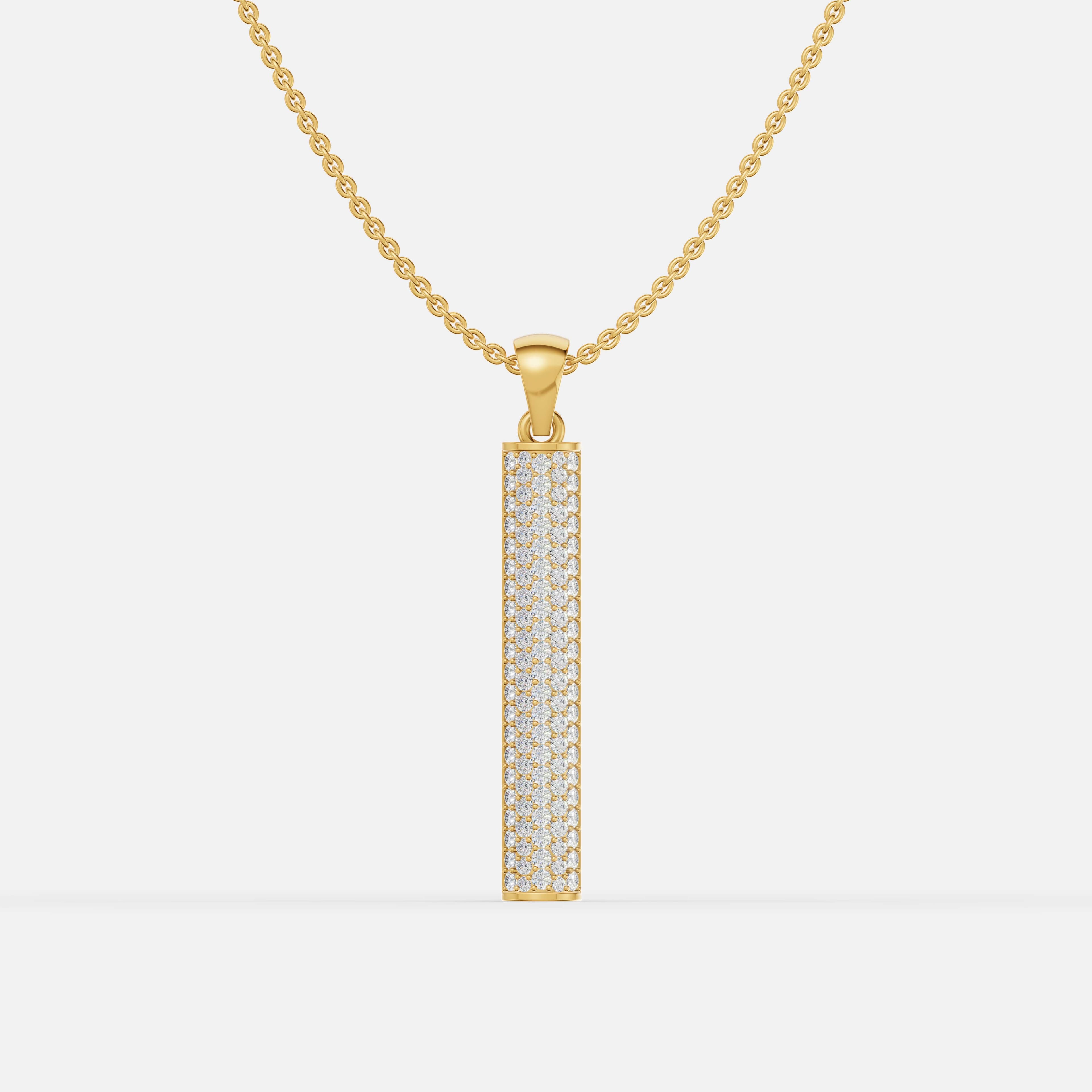 Diamond Line Bar Pendant - 1