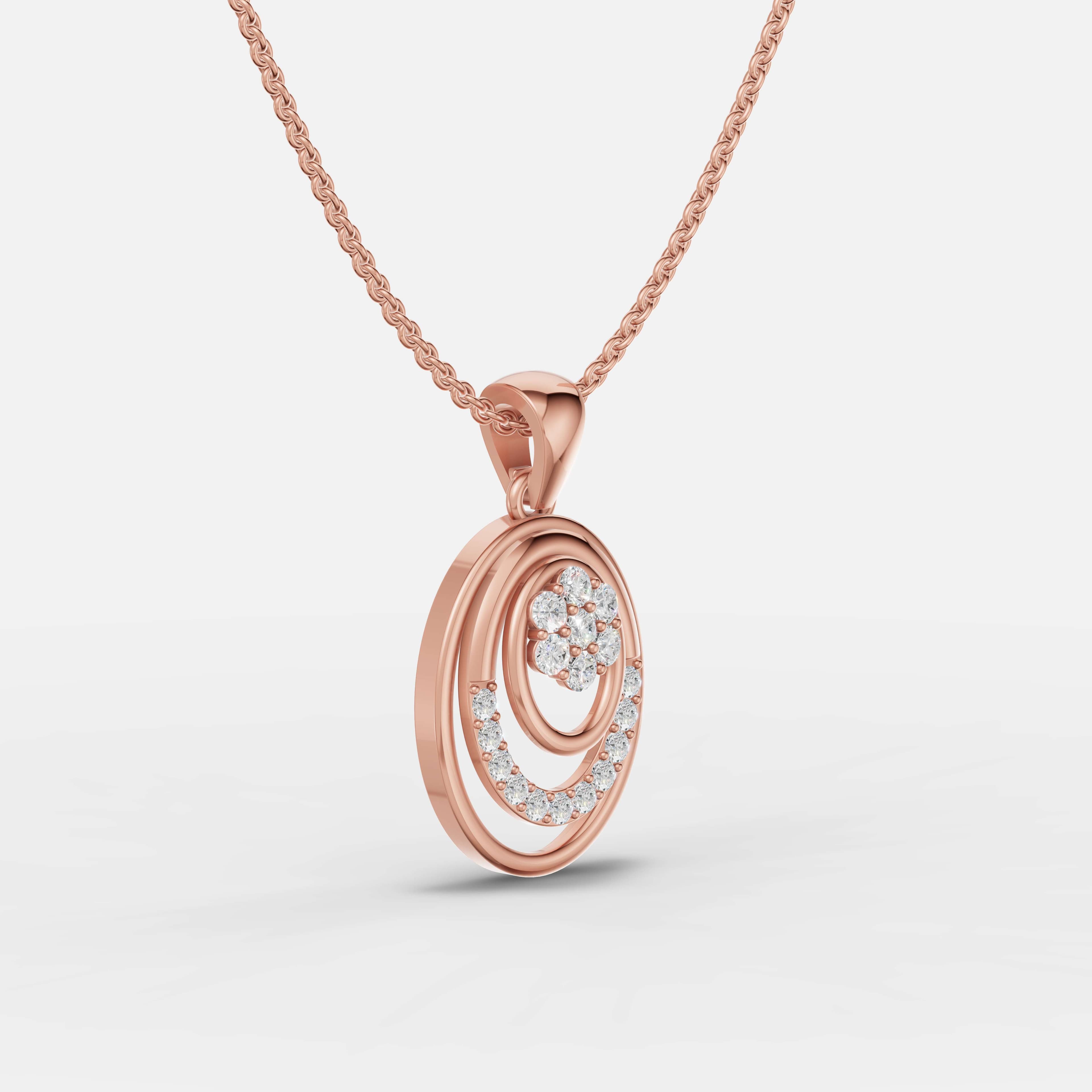 Oval Bloom Diamond Pendant - 2