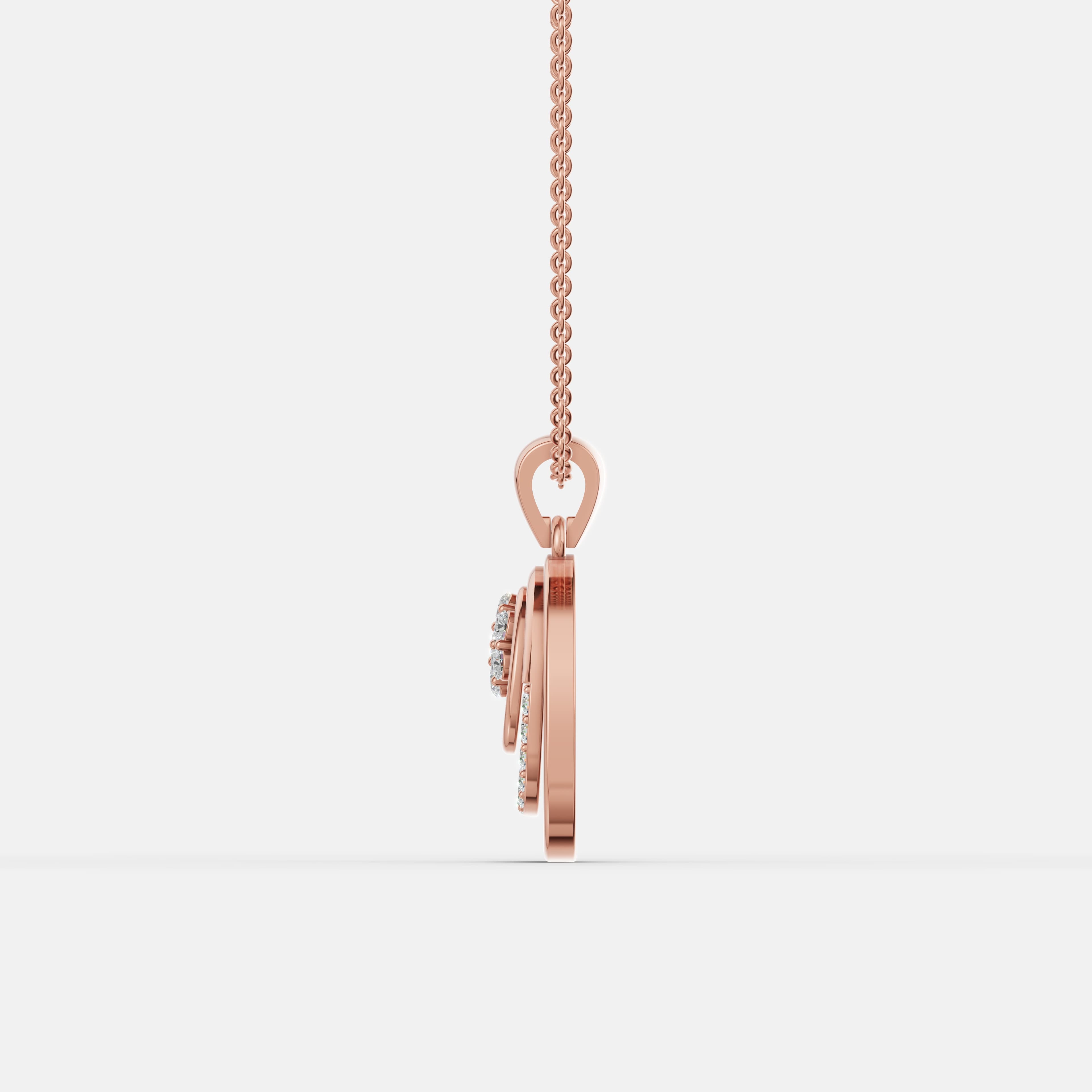 Oval Bloom Diamond Pendant - 4