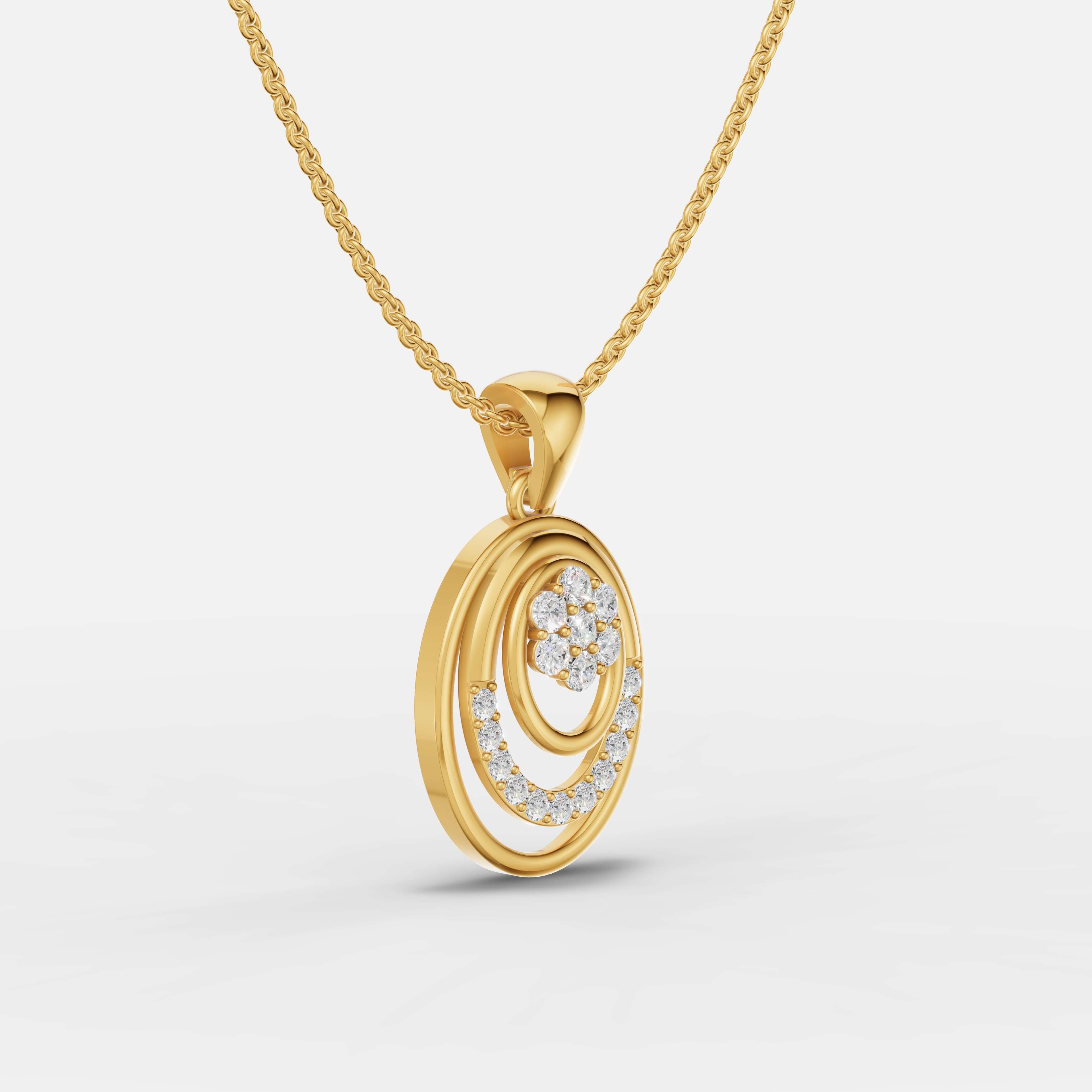 Oval Bloom Diamond Pendant - 2