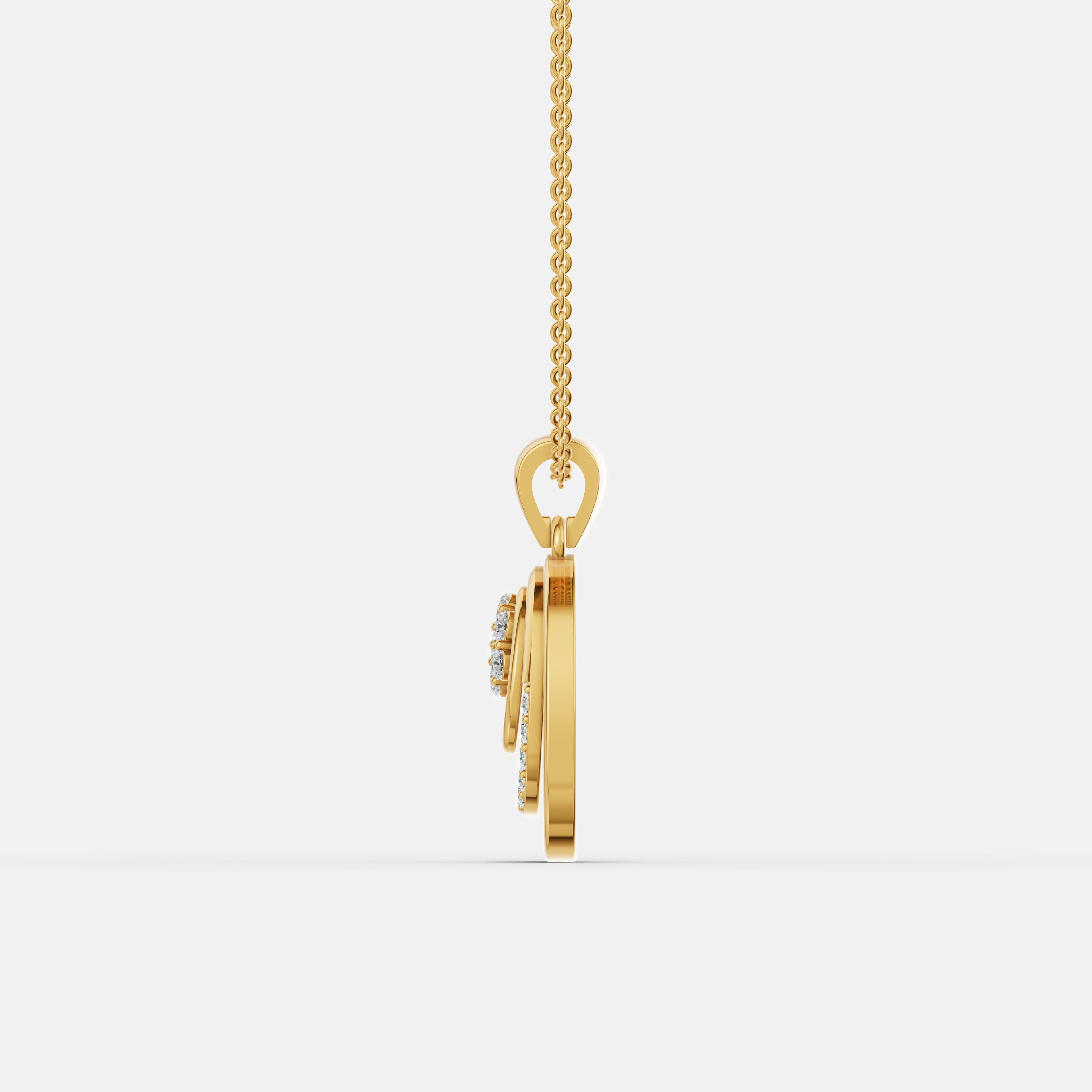 Oval Bloom Diamond Pendant - 4