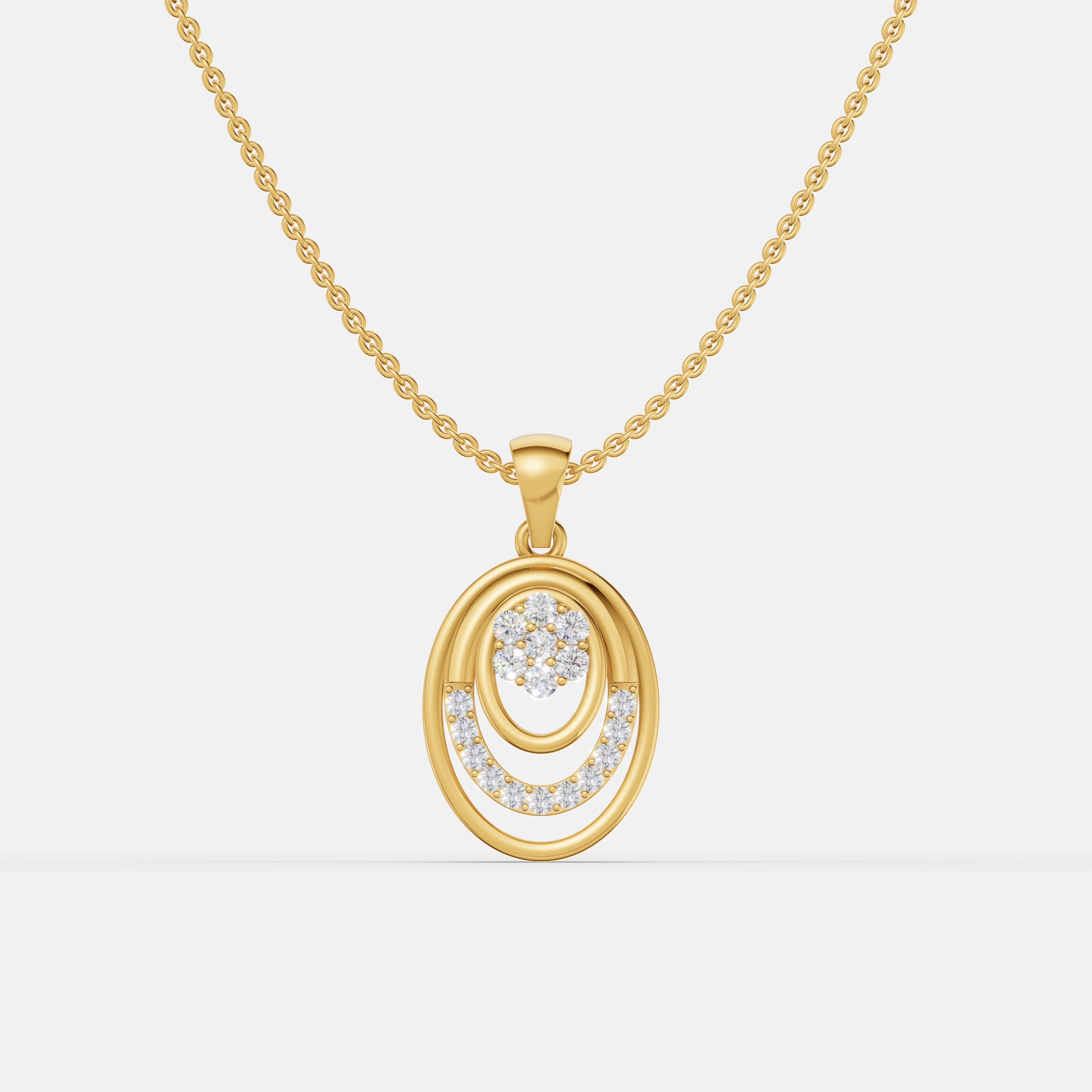 Oval Bloom Diamond Pendant