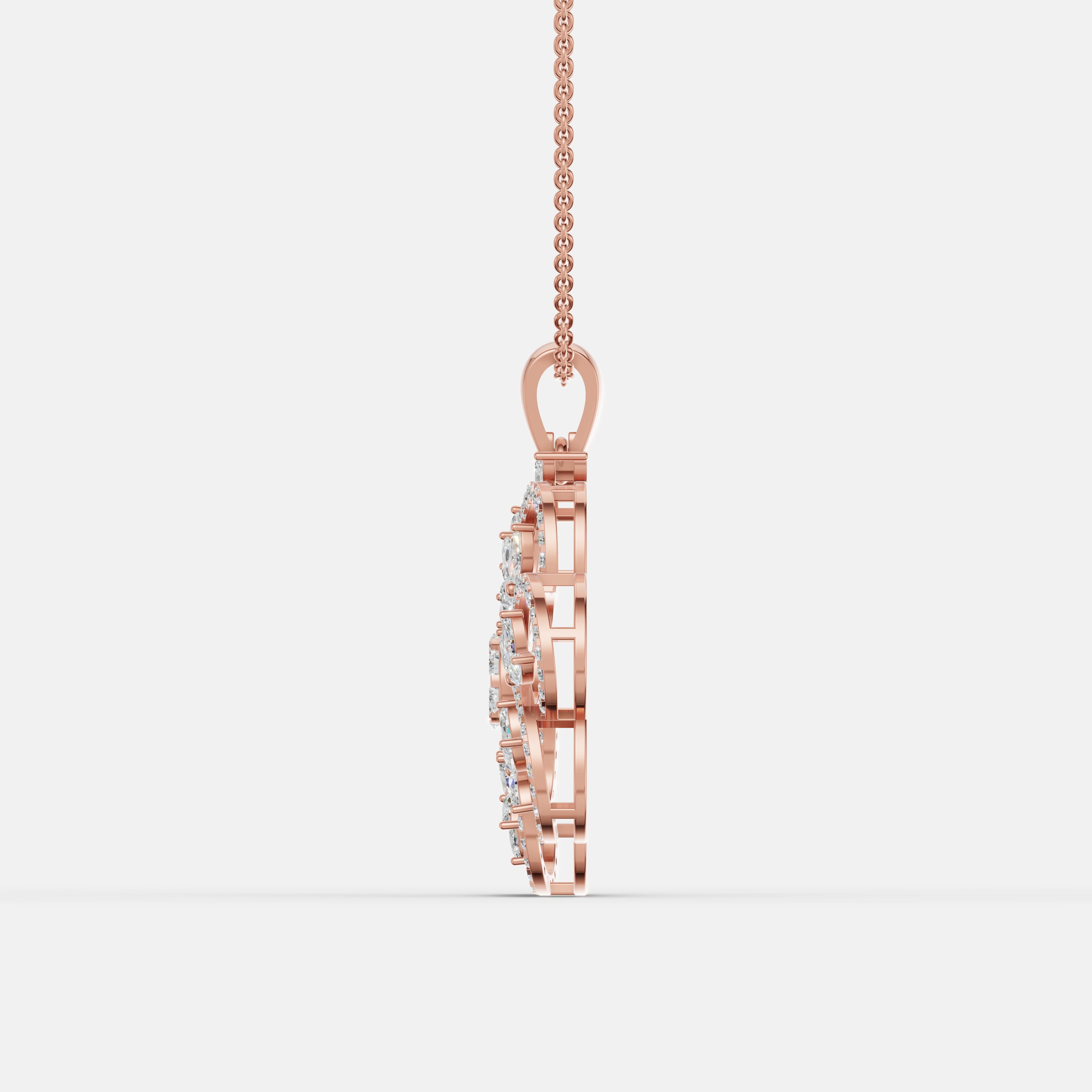 Royal Floral Diamond Pendant - 4