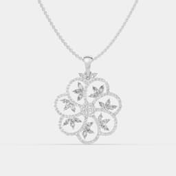 Royal Floral Diamond Pendant - View 1