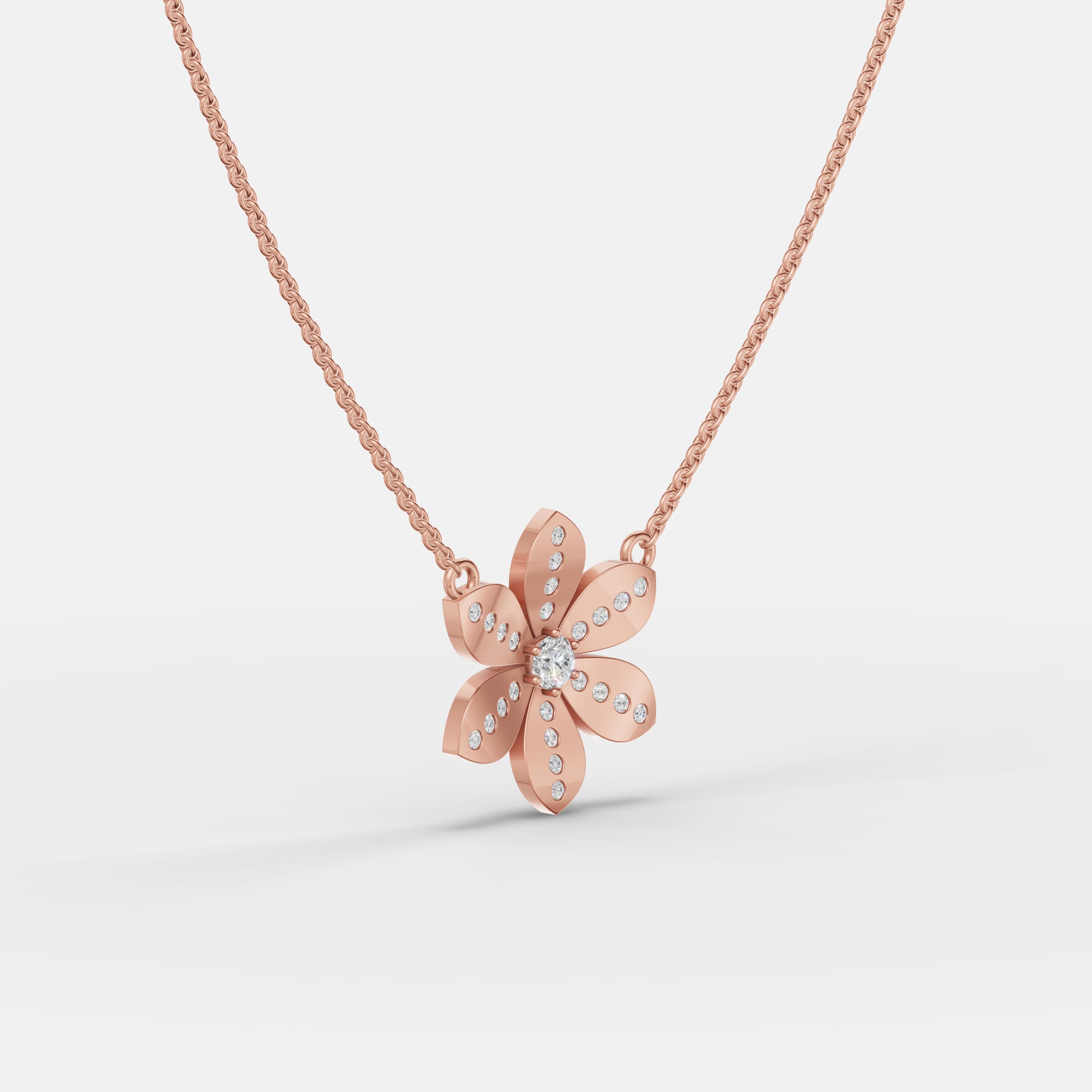 Sweet Flower Diamond Pendant - 2