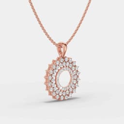 Classic Diamond Halo Gold Pendant - View 2