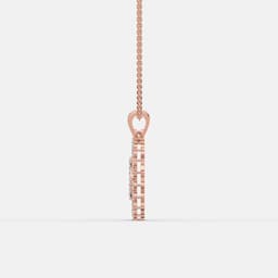 Classic Diamond Halo Gold Pendant - View 4