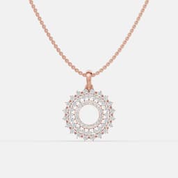 Classic Diamond Halo Gold Pendant - View 1