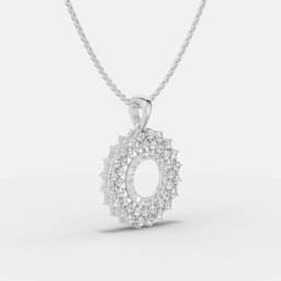 Classic Diamond Halo Gold Pendant - View 2