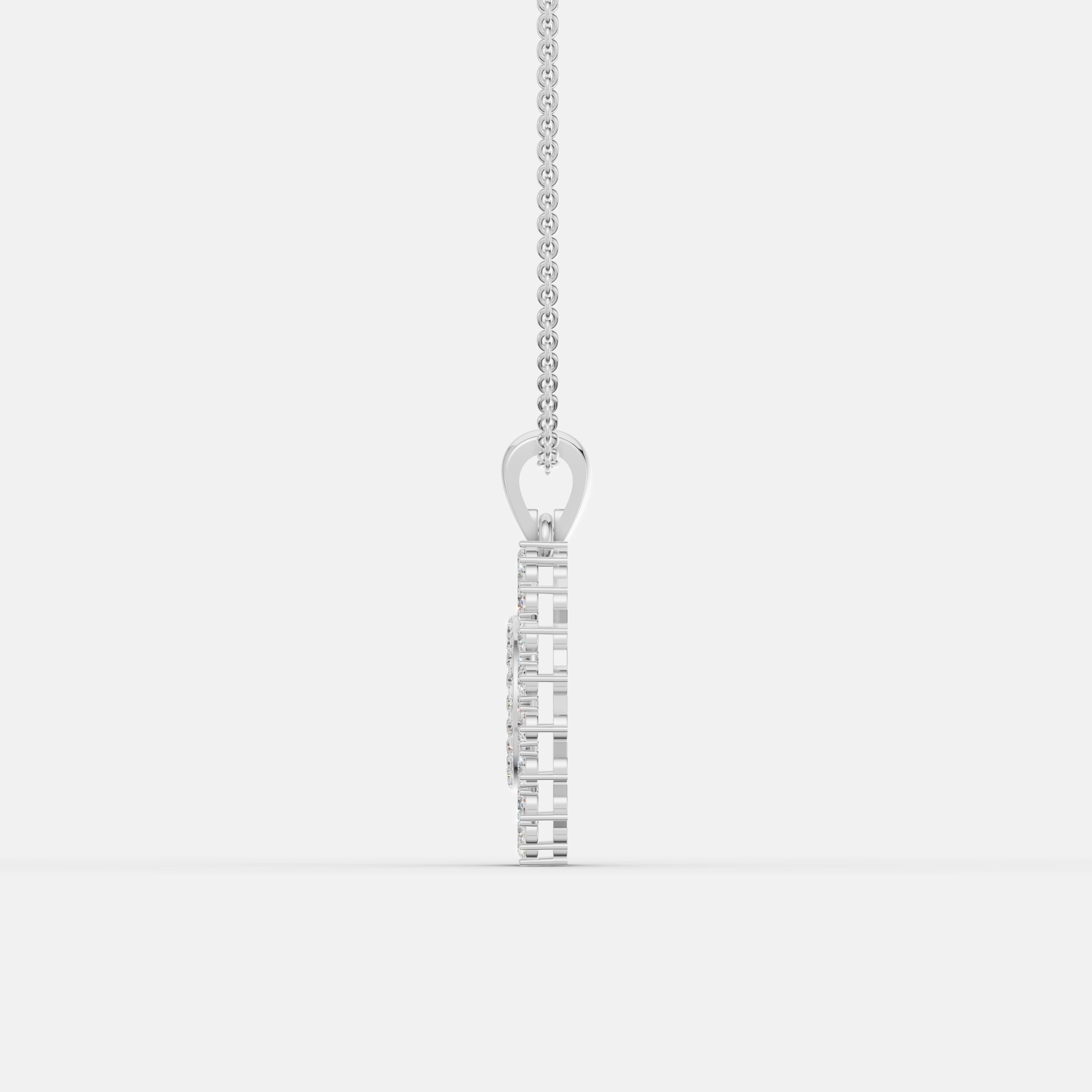 Classic Diamond Halo Gold Pendant - 4