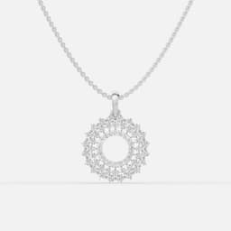 Classic Diamond Halo Gold Pendant - View 1