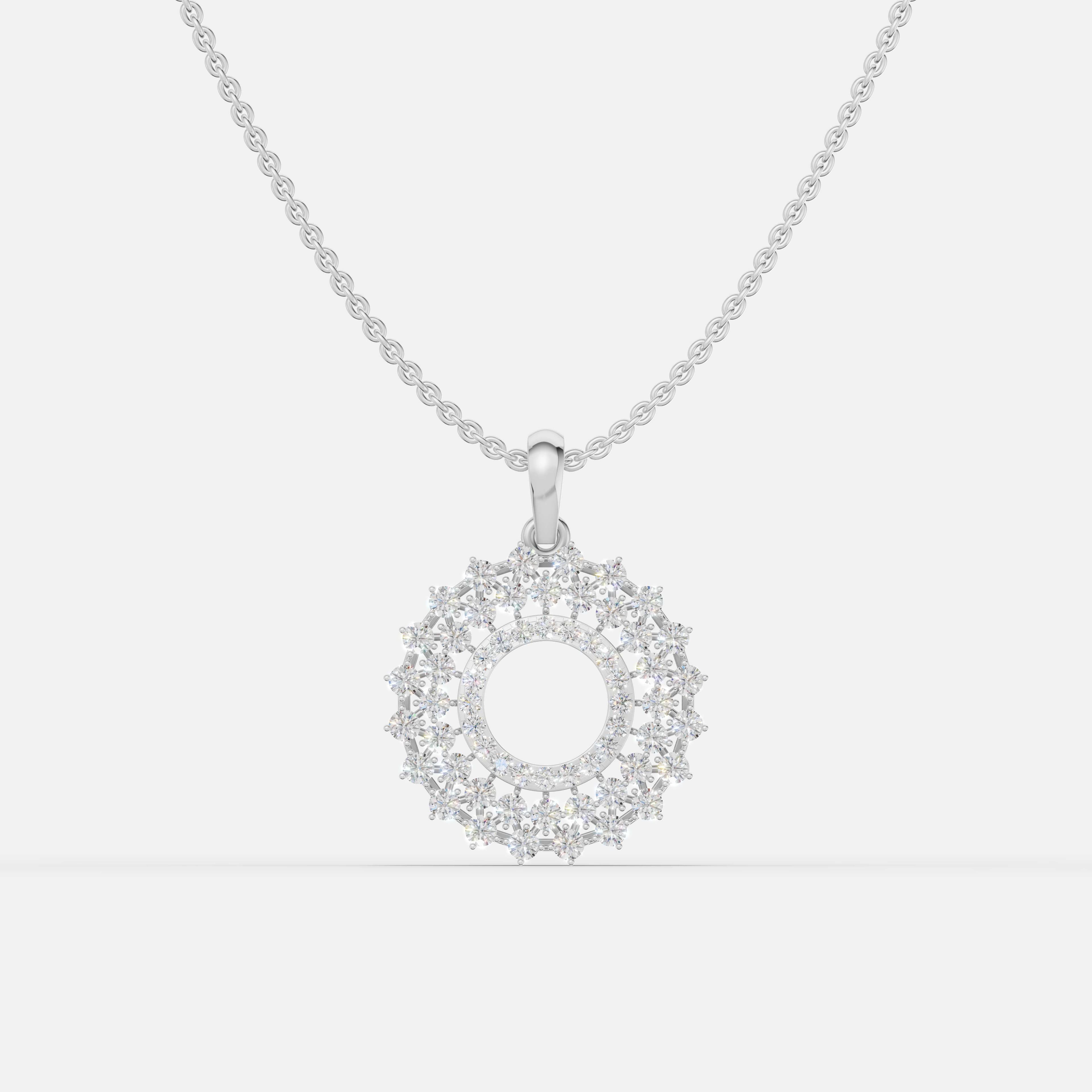Classic Diamond Halo Gold Pendant