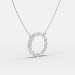 Blue Eternity Circle Diamond Necklace - View 2