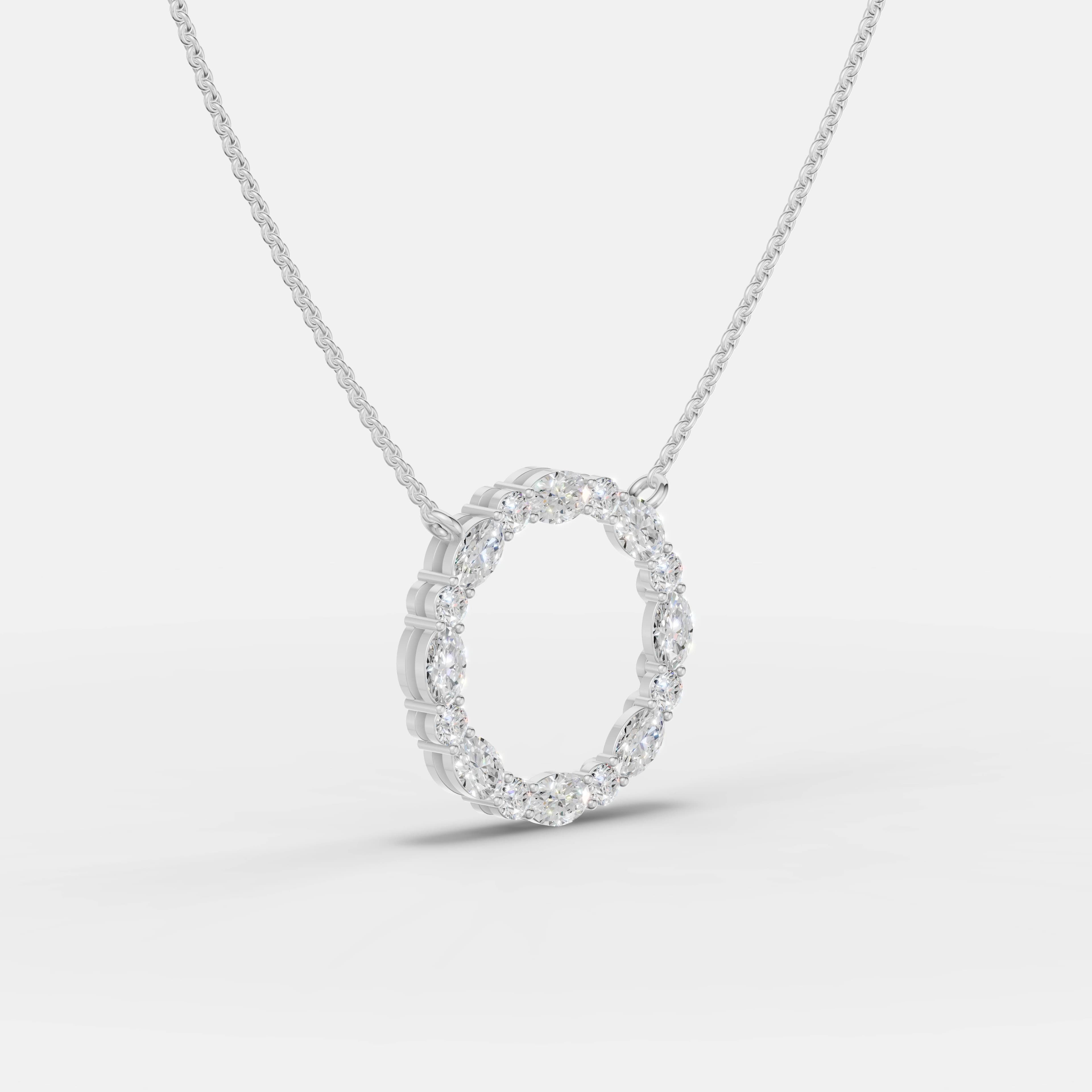 Blue Eternity Circle Diamond Necklace - 2