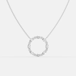 Blue Eternity Circle Diamond Necklace - View 1