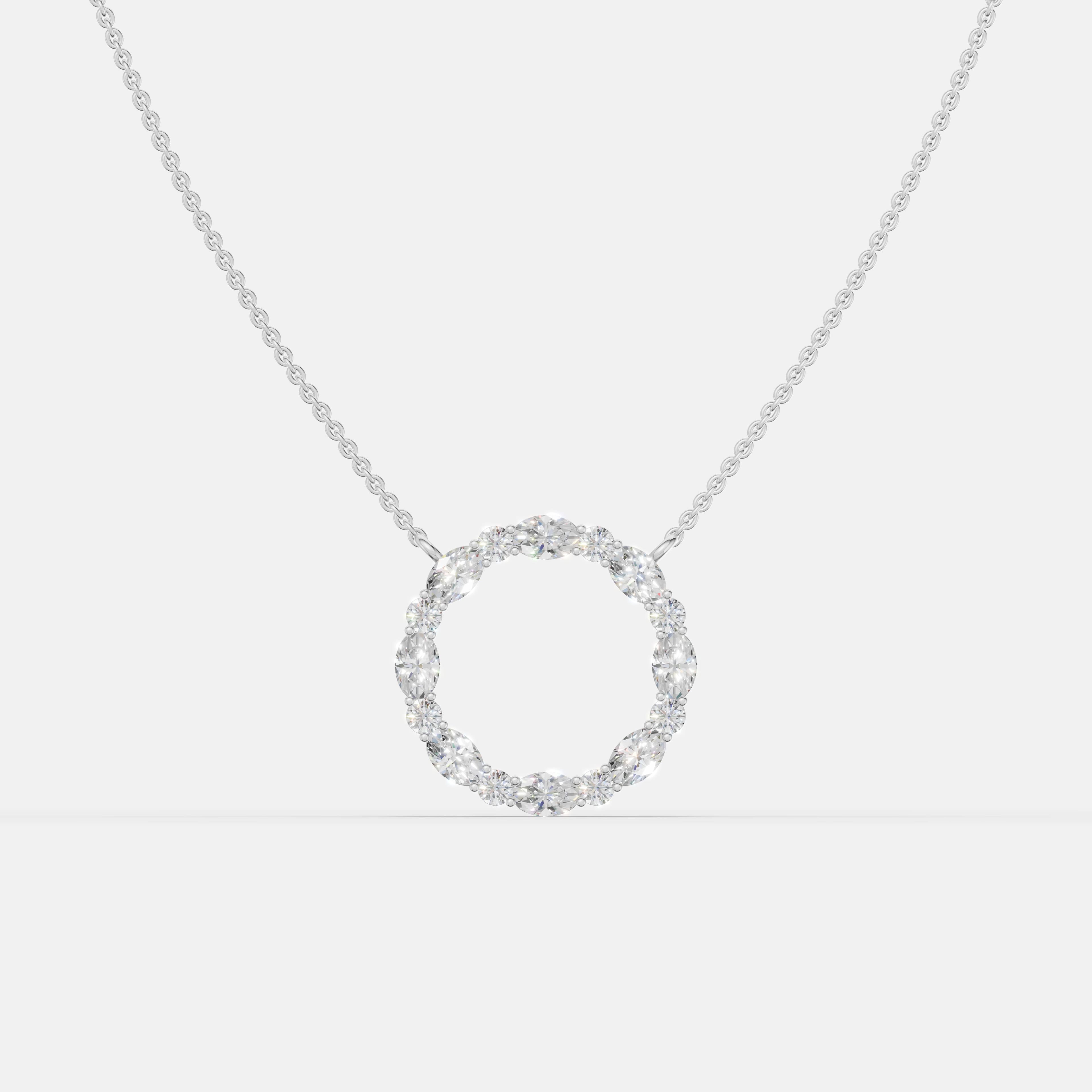 Blue Eternity Circle Diamond Necklace