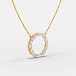 Blue Eternity Circle Diamond Necklace - View 2
