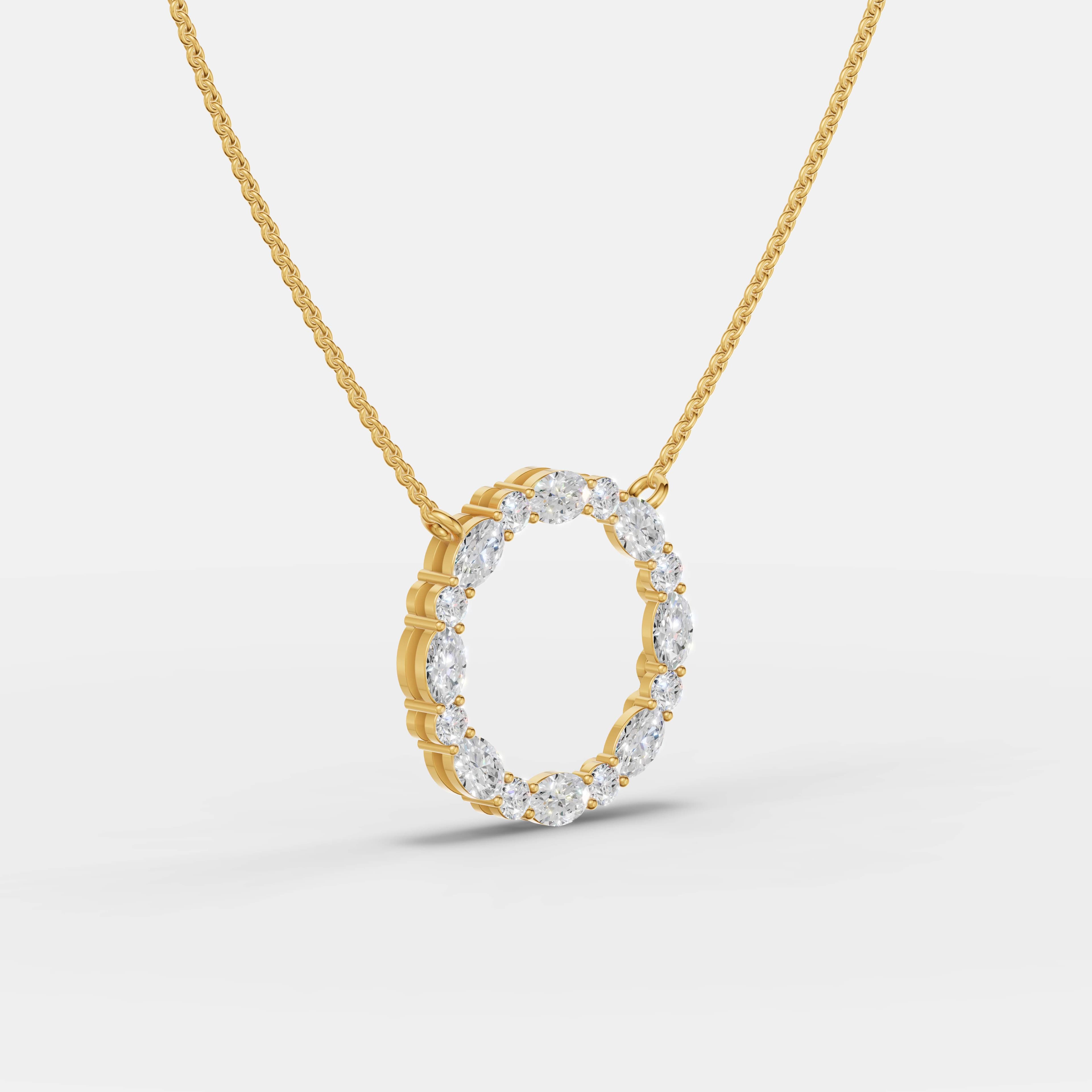 Blue Eternity Circle Diamond Necklace - 2