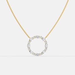 Blue Eternity Circle Diamond Necklace - View 1